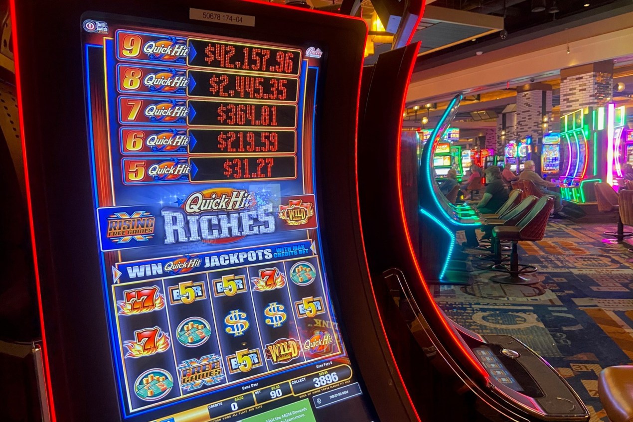 A photo of a slot machine at a casino.