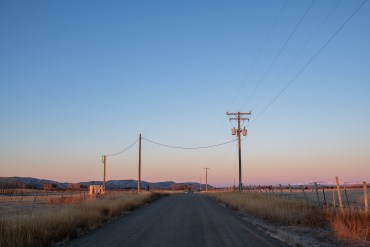A photo of a rural road.